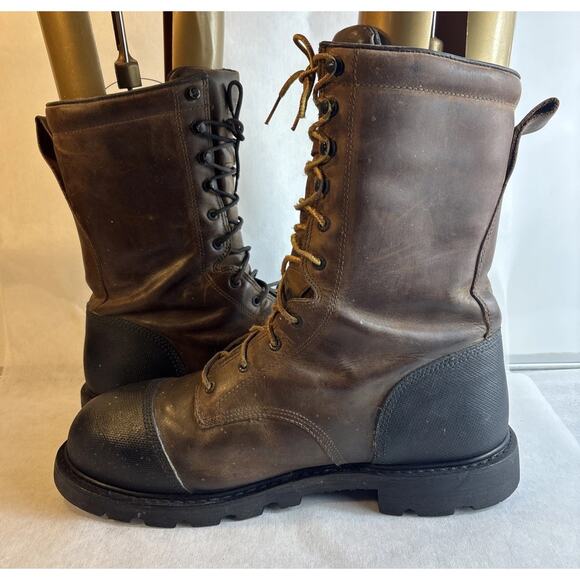 Red Wing Shoes Men\'s Leather Boots Brown Steel Toe Size 14 D Work Style No. 4499 main image 12